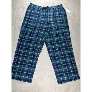 Charter Club Women's Lounge Jogger Pajama Pants Blue Multi Color Plaid XXL NWT
